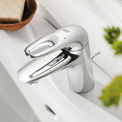 EUROSTYLE シングルレバー洗面混合栓 リングハンドル(引棒有り)