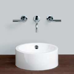 TARA. 壁出し式 2バルブ洗面混合栓