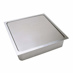 ステンレス鋼製 ダンパー付き角形屑入投入口(蓋付)