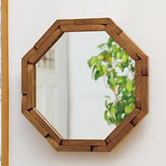 Wood　ミラー(鏡)W500×H500×D20mm