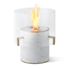 Pillar 3 Marble White Low