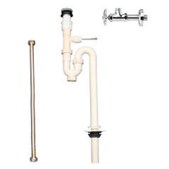 壁給水/床排水トラップセット(止水栓付)