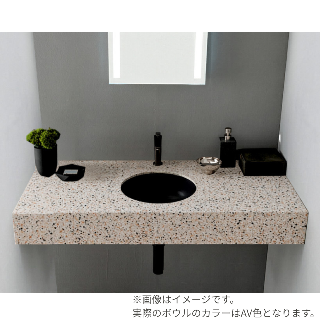 インテグラージュカウンター/アンダーボウルセット/AV　奥行520　幅:750～899mm カラー:IVORY 側面化粧:側面化粧なし カウンタ―デザイン:トメ接着加工　水栓穴なし