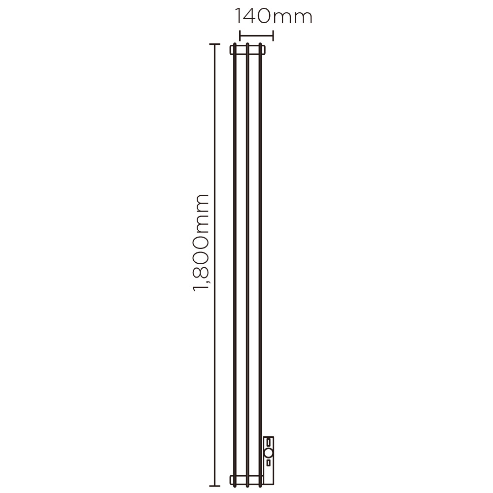 PIKKY(高さ:1800mm 幅:140mm スイッチボックス右 SILVER )ミルキーシルバー
