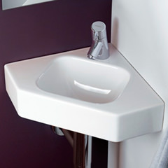 iCon コーナー手洗器330mm (ホワイト)