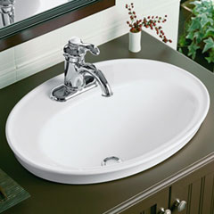 Serif オーバーカウンター洗面器562mm (3穴4インチタイプ)