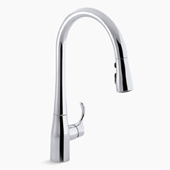 【数量限定品品】Simplice シャワーヘッド引出式 シングルレバーキッチン用混合栓(台座付)+日本仕様変換アダプター×2