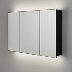 LEDミラーキャビネット 1200×H750mm 3面鏡・間接光タイプ(3000K)