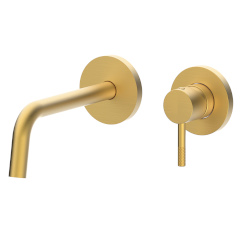 PAFFONI LIGHT×JOLLY シングルレバー壁付け洗面混合栓　ブラッシュドハニーゴールド