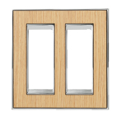 スイッチ/コンセントプレート オーク/ブライト クローム