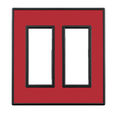 スイッチ/コンセントプレート2連スイッチプレート クリアーレッド