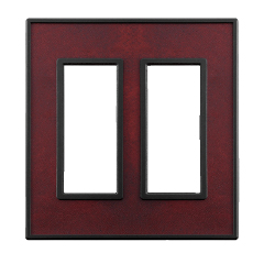 スイッチ/コンセントプレート2連スイッチプレート ボルドーカーフ