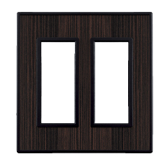 スイッチ/コンセントプレート2連スイッチプレート クリアーエボニー