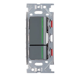 ガイドランプ付 埋込ダブルスイッチ　ソリッドグレー