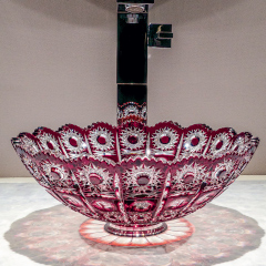 MIMI QUEEN クリスタルガラス手洗器280mm エリザベスカット (Rubin)