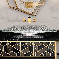 Rhapsody600 VICTORIA クリスタルガラス洗面器600mm(置き型・Vessel)