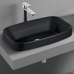 【数量限定品】BADEN BADEN 半埋め込み型洗面器600mm(マットブラック)+排水目皿+ボトルトラップセット