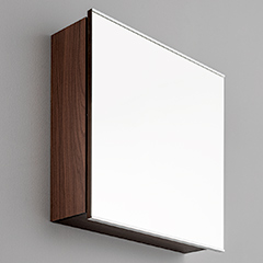 ミラーキャビネットW600×H600mm(ウェンジ)