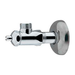 アングル止水栓(壁給水/床給水タイプがございます。施工現場に合わせてお選びください)(クロム)