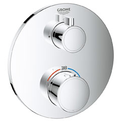 GROHTHERM サーモスタットシャワー埋込混合栓 ラウンドタイプ 化粧部