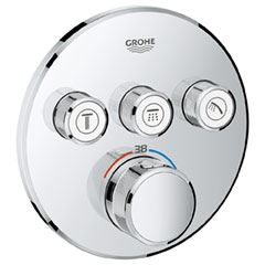 GROHTHERM SMARTCONTROL サーモスタット 3バルブ混合栓 ラウンドタイプ 化粧部
