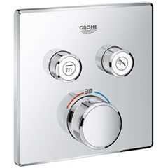 GROHTHERM SMARTCONTROL サーモスタット 2バルブ混合栓 スクエアタイプ 化粧部