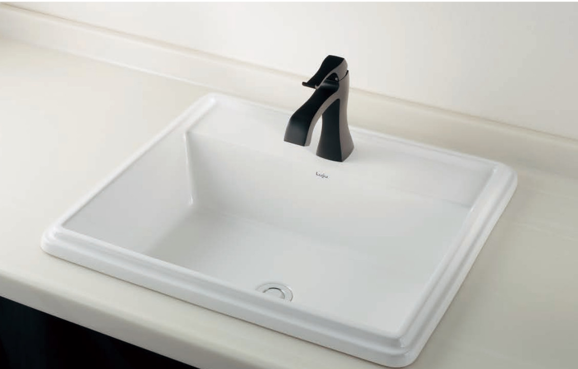 価格は安く VALVIAカクダイ 角型洗面器 3ホール #DU-0315550030