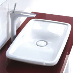 【セット割対象品】ハンスグローエPura Vidaシリーズ洗面器セット　シングルレバー混合水栓(床給水+Sトラップ)