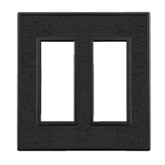 スイッチ/コンセントプレート2連スイッチプレート ブラックモロッコ